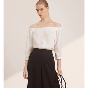 Aritzia Babaton Rodrigo off shoulder blouse